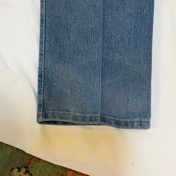 Wrangler Distressed 46x30 Preown Advance Comfort Bootcut Blue Denim Work Jeans - Picture 9 of 11